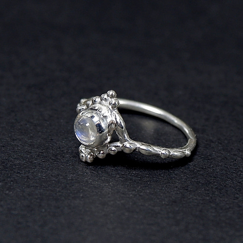 天然石　レインボームーンストーン　天然石リング　ルース　オーダーリング オーダー}*Waterdrops Ring*天然レインボームーンストーン
