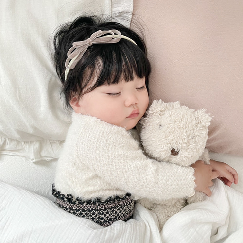 7色〕 ベルベット リボンヘアバンド ベビーヘアバンド【AV】赤ちゃん