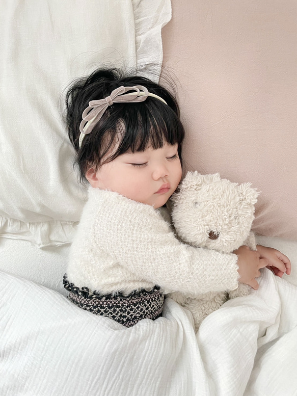 7色〕 ベルベット リボンヘアバンド ベビーヘアバンド【AV】赤ちゃん