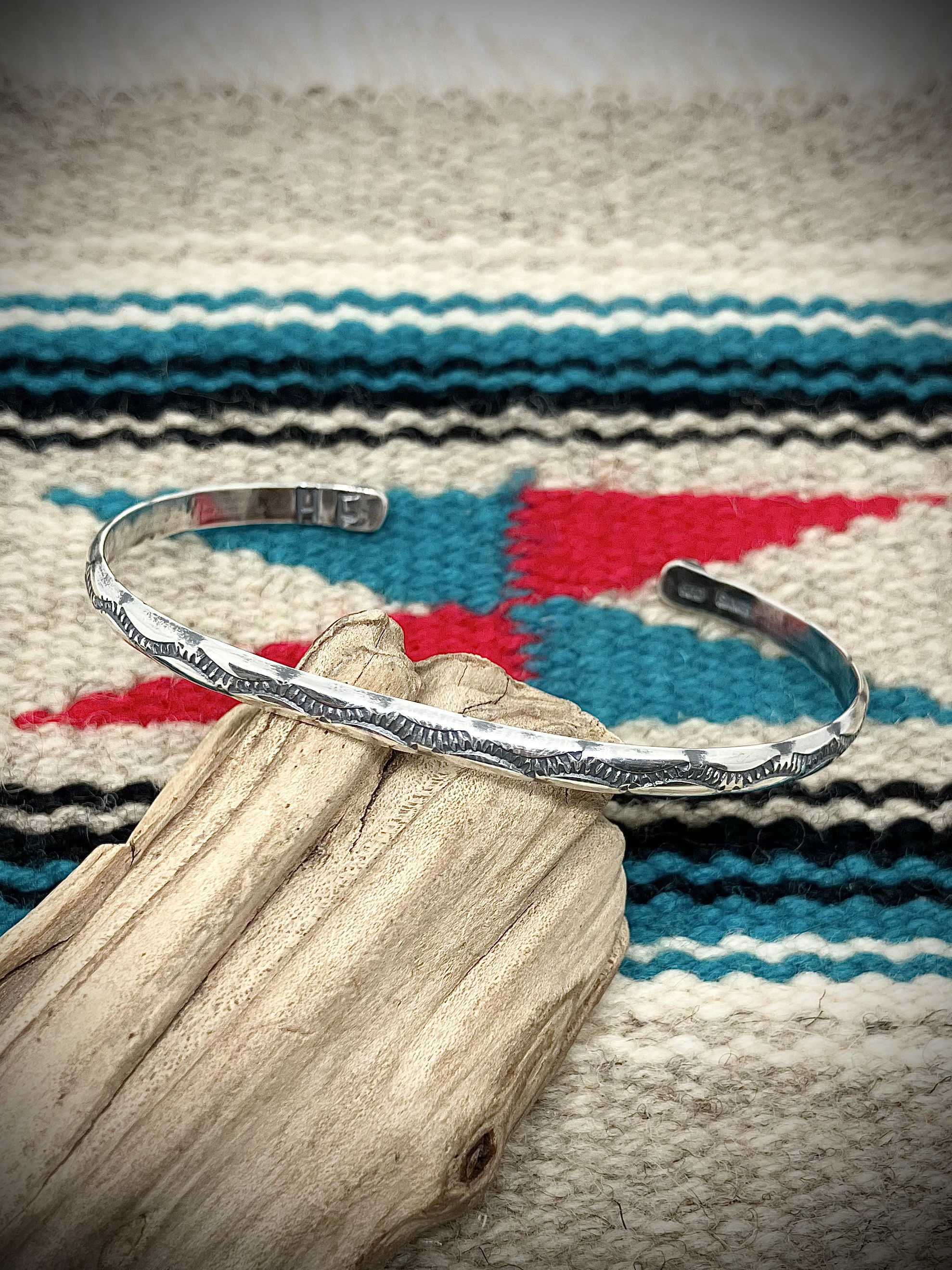 silver950 スタンプワーク シルバー バングル ブレスレット