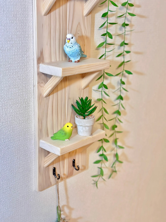ハンドメイド　木製 ウォールシェルフ 壁掛け棚 飾り棚 【48㎝】 可愛い壁掛け木製棚《ナチュラル木工雑貨》ウォールシェルフ 壁掛け