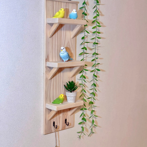 ハンドメイド　木工細工　可動飾り棚 ハンドメイド 木工細工 可動飾り棚