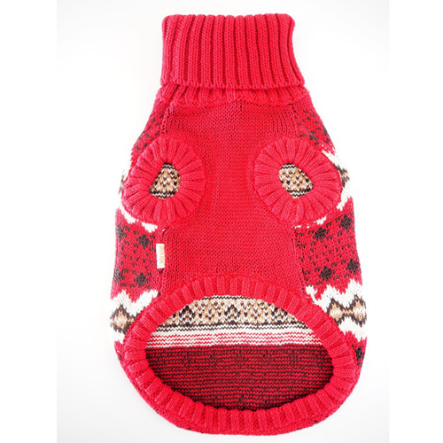 セーター ニット 冬 トップス タートルネック ノルディック柄 ドック