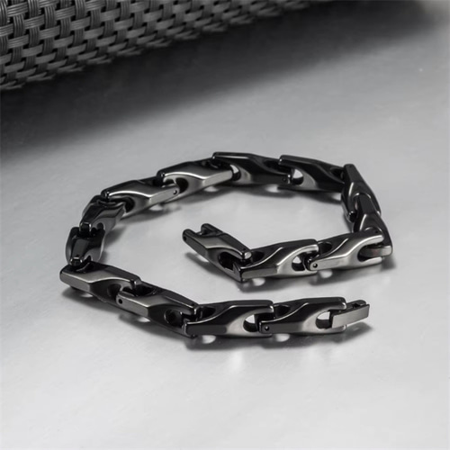 パンクチェーン タングステン鋼 Tungsten バングル 磁気 ブレスレット