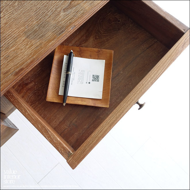 チーク無垢材 ヴィンテージテーブルAnq/01 ダイニングテーブル 什器デスク 机 一点物 再生家具 表面再仕上済 古材