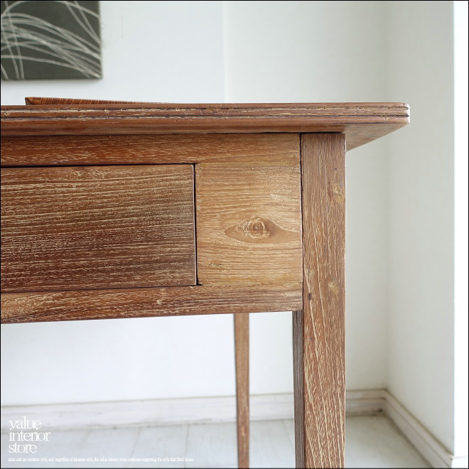 チーク無垢材 ヴィンテージテーブルAnq/01 ダイニングテーブル 什器デスク 机 一点物 再生家具 表面再仕上済 古材