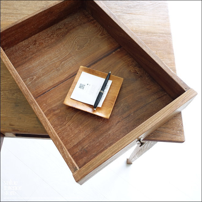 チーク無垢材 ヴィンテージテーブルAnq/01 ダイニングテーブル 什器デスク 机 一点物 再生家具 表面再仕上済 古材