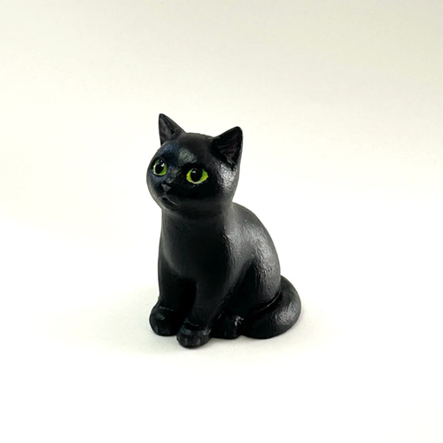 ネコ　猫　黒猫　招き猫　石製　置物　インテリア　工芸品　美術品　A2815 黒猫 招き猫 黒 猫 ネコ ねこ セット オブジェ 置物 インテリア