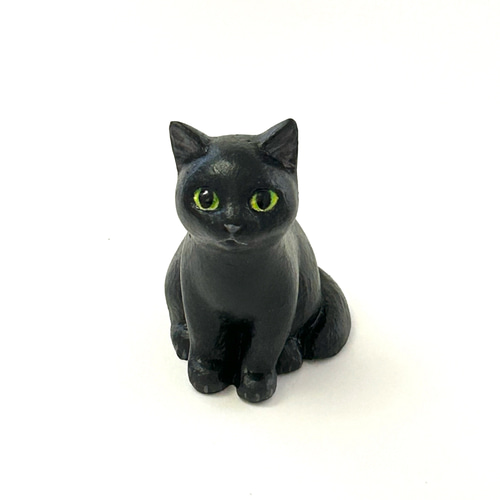 ネコ 猫 黒猫 招き猫 石製 置物 インテリア 工芸品 美術品 A2815