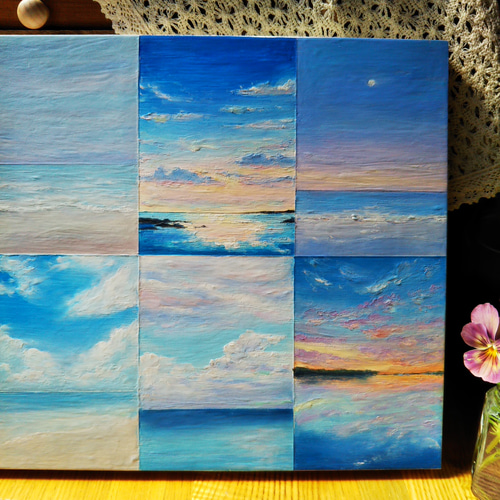 原画 空をあつめて オイルパステル画 絵画 Hidamari art 通販