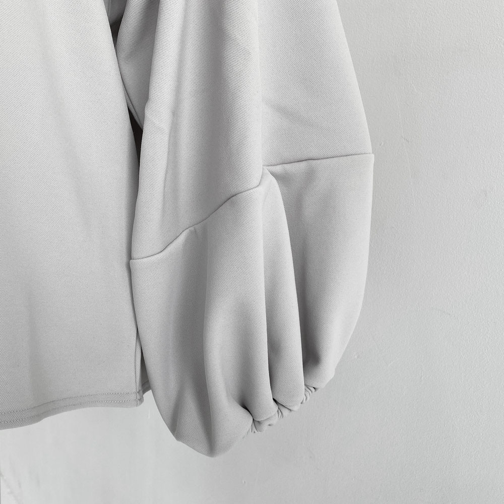 【日本製】2重織ストレッチジャージ＿ボリューム袖プルオーバー_【セットアップ対応】トープ