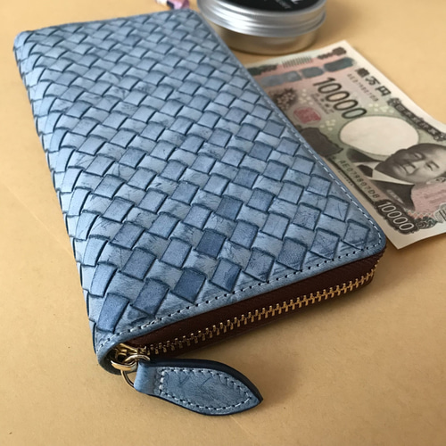 ネイビー ハンドメイド 新品 ブライドレザー ヌメ革/本革 ネイビー ハンドメイド 新品 ブライドレザー ヌメ革/本革