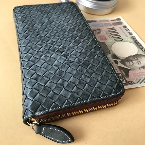 黒 ハンドメイド 新品 ブライドレザー ヌメ革/本革 編み込み メンズ