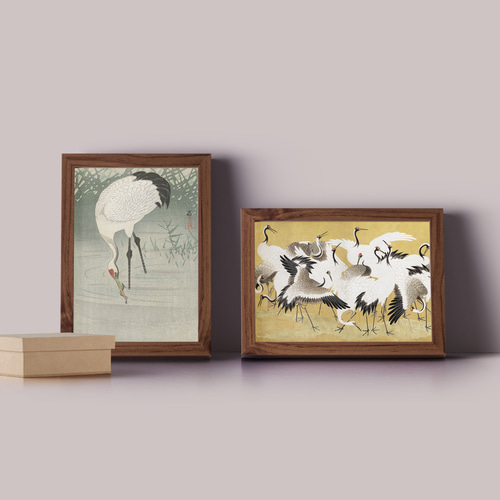 陶板 鶴 鳥 太陽 月 額 壁掛け 絵 和風 工芸品 モダン アート レトロ 5a09ce647dd74581b4e4935c01f7bf
