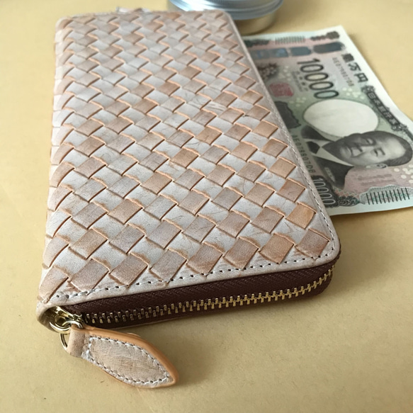 ブラウン ベージュ ハンドメイド 新品 ブライドレザー ヌメ革/本