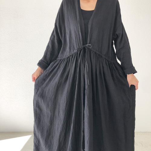 French Linen カシュクール風ローブ ワンピース fabric-okinawa 通販 
