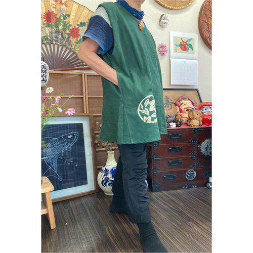 伊予絣のチュニック 古布リメイク チュニック 着物リメイク 順子