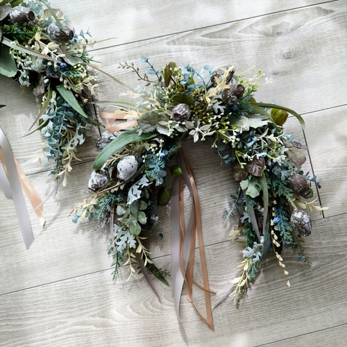 森の馬蹄リース ＊ 幸運を呼ぶホースシューリース クリスマスリース