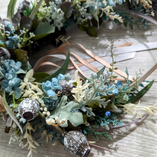 森の馬蹄リース ＊ 幸運を呼ぶホースシューリース クリスマスリース