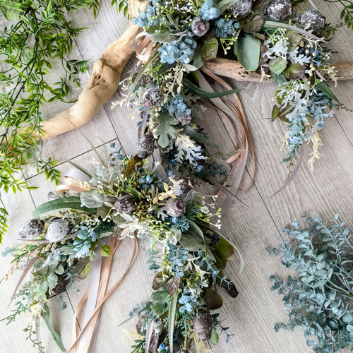 森の馬蹄リース ＊ 幸運を呼ぶホースシューリース クリスマスリース