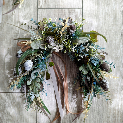 ホースシュー　幸せを呼ぶ　クリスマスリース　特大 森の馬蹄リース ＊ 幸運を呼ぶホースシューリース クリスマスリース