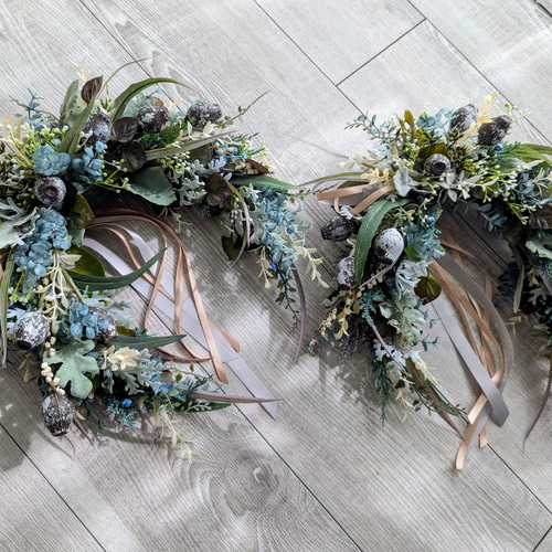 ホースシュー　幸せを呼ぶ　クリスマスリース　特大 ホースシュー 幸せを呼ぶ クリスマスリース 特大 森の馬蹄リース