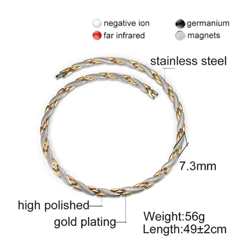 電磁波対策 ステンレス鋼 チタン鋼 ジュエリー 磁気 ネックレス