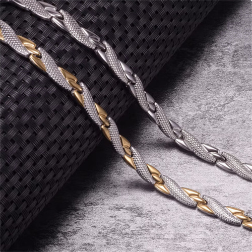 CRG 磁気ネックレス・ブレスレット 電磁波対策 ステンレス鋼 チタン鋼 ジュエリー 磁気 ネックレス