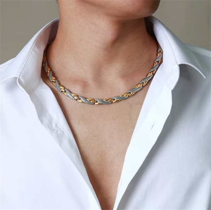 電磁波対策 ステンレス鋼 チタン鋼 ジュエリー 磁気 ネックレス ブレスレット バングル アンクレット 健康SSP198