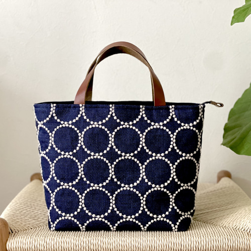 ⚮̈ミナペルホネン tambourine navy かくれんぼトート トート