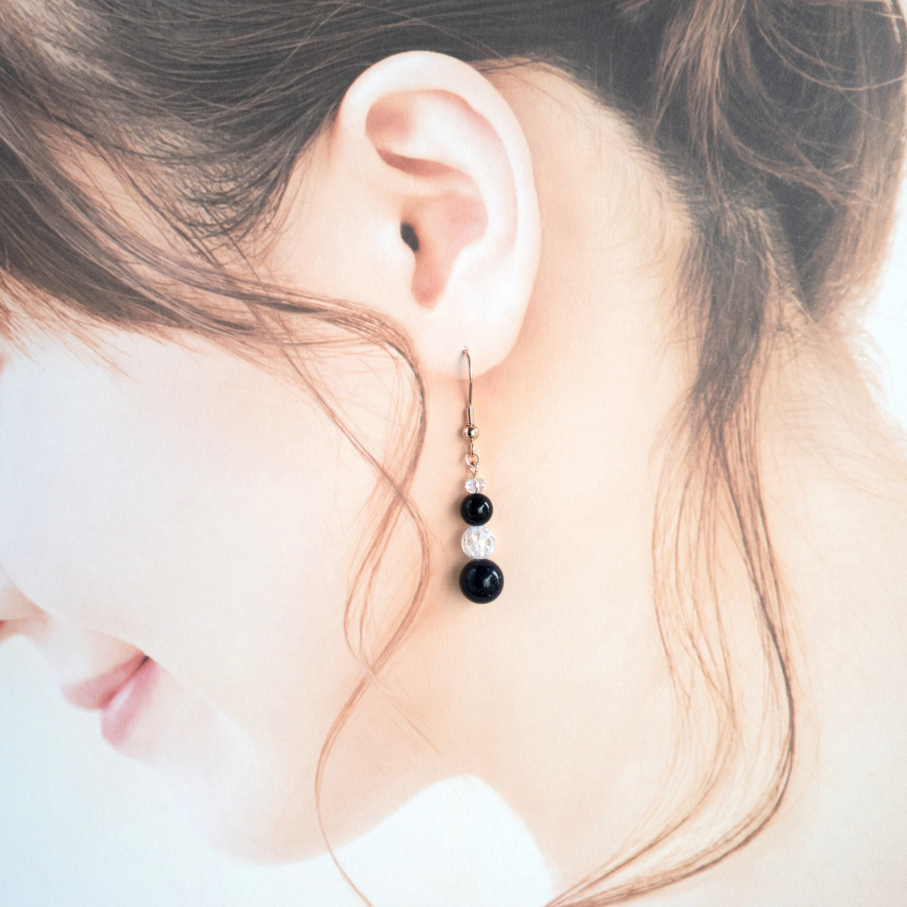 ＜ブルーゴールドストーン＞ベゼルセッティング ペンダント《INTRECCIO イントレッチオ》&ピアス セット