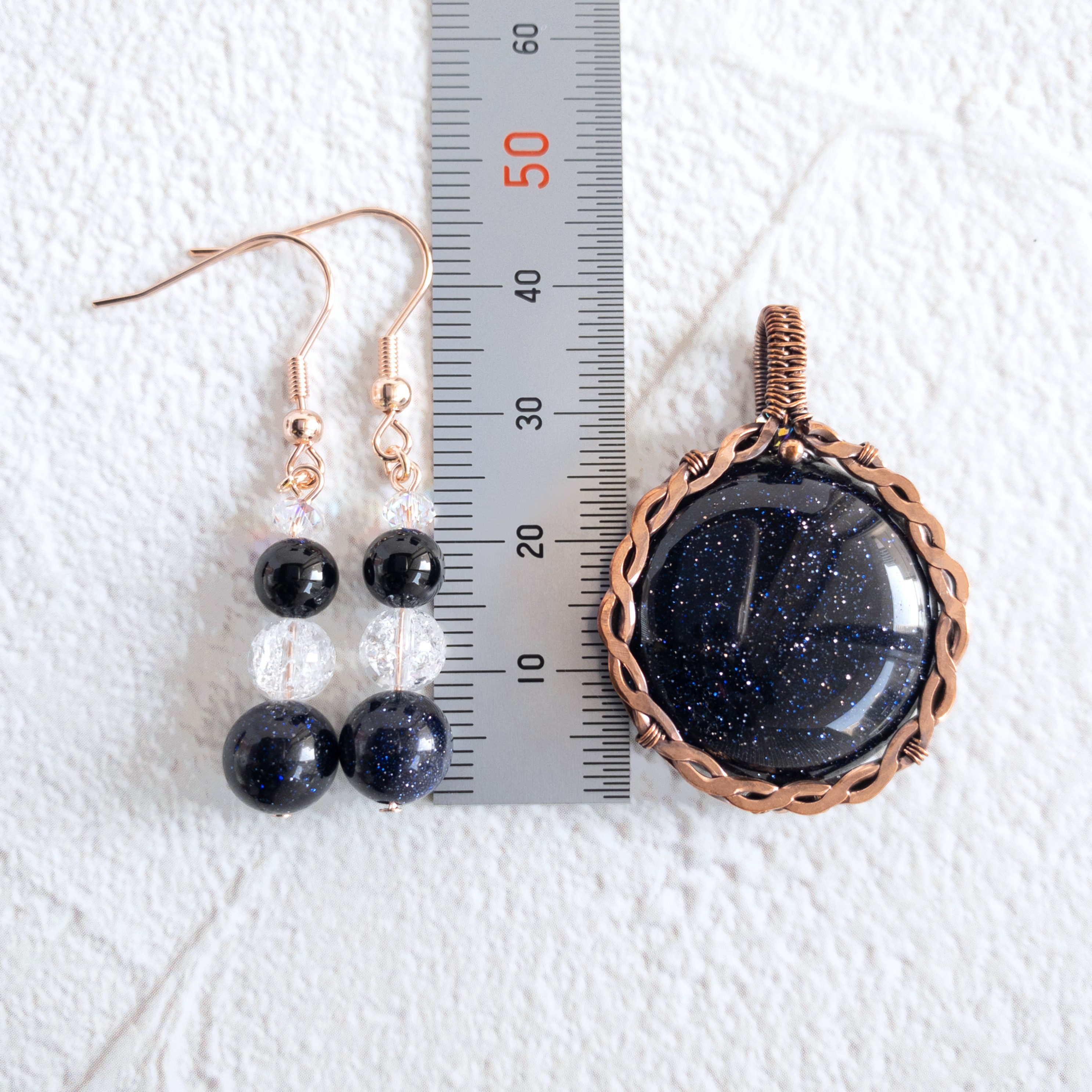 ＜ブルーゴールドストーン＞ベゼルセッティング ペンダント《INTRECCIO イントレッチオ》&ピアス セット