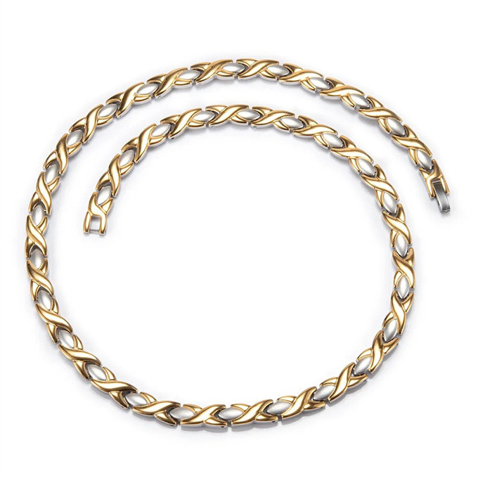 電磁波対策 ステンレス鋼 チタン鋼 ジュエリー 磁気 ネックレス ブレスレット バングル アンクレット 健康SSP199