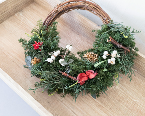 5.クリスマスハーフリース Christmas half wreath 2021 クリスマスハーフリース