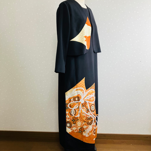 No.139留袖ドレスノースリーブワンピースとボレロ13号L〜LL着物
