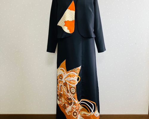 No.139留袖ドレスノースリーブワンピースとボレロ13号L〜LL着物