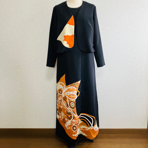 No.139留袖ドレスノースリーブワンピースとボレロ13号L〜LL着物