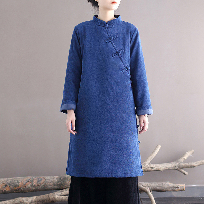 秋冬  コーデュロイ ボア付き　ワンピース  シンプルなデザイン レディース 2185