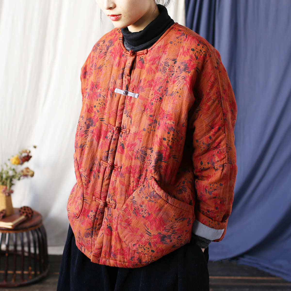 秋冬 コートジャケット　綿 お洒落なデザイン  レディース 23121