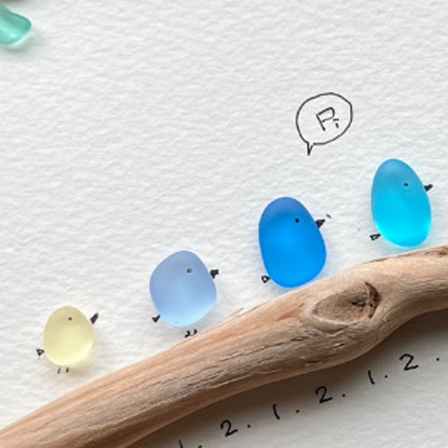 シーグラスアートフレームいっちに いっちに♪がんばる