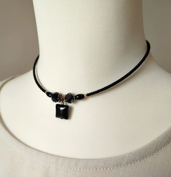 COREFORCE ブラックオニキス ネックレス 925 Silver]ベーシック ブラック オニキス ネックレス (2size