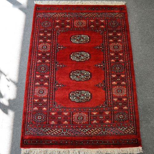 114×80cm トルクメン ボハララグ 手織り絨毯 パキスタン絨毯 114×80cm トルクメン ボハララグ 手織り絨毯 パキスタン絨毯