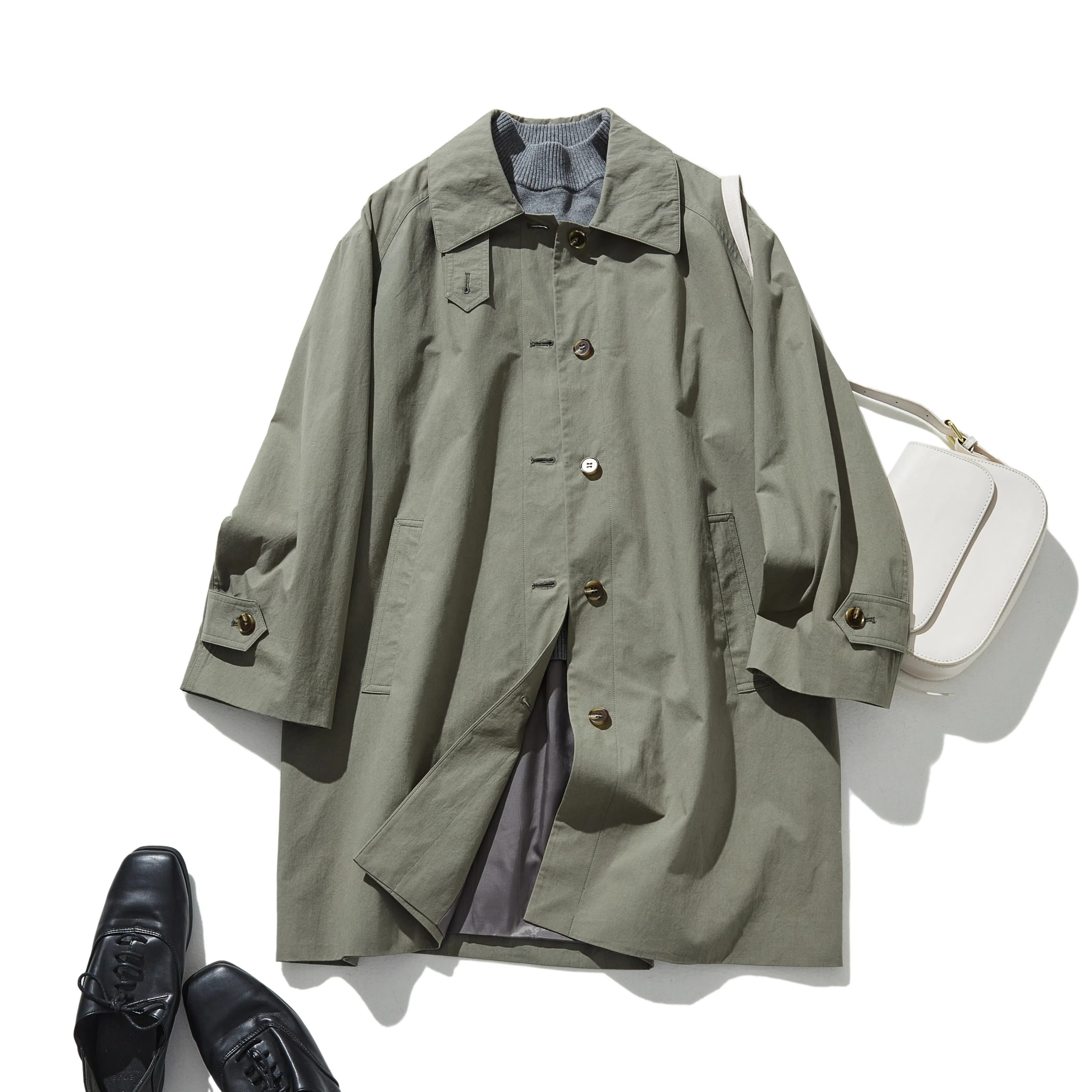 美品★canticle canticles★4wayロングトレンチコート★カーキ canticles★4wayロングトレンチコート★カーキ 美品★canticle