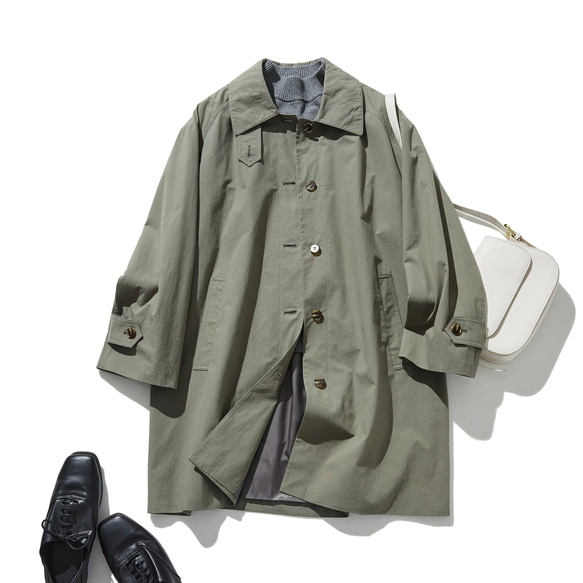 ES:S コットン　トレンチコート　カーキ　M ES : S】TRENCH COAT - High Twist Cotton Gabardine - / Dark