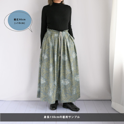 リバティ コーデュロイ＜モーヅ・ポージー＞タック & ギャザー ロング