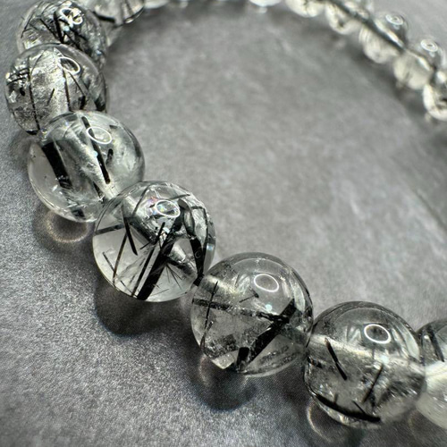 ブラックルチル 8mm ルチル 天然石 ブレスレット ブレスレット  