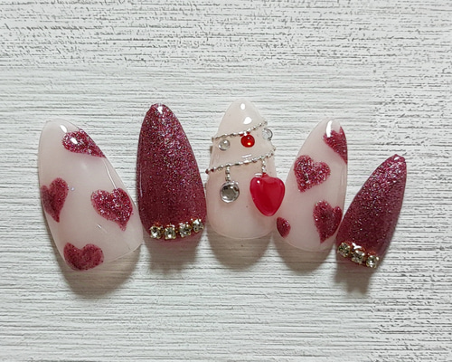 ピンクハートネイルチップ ネイルチップ（つけ爪） R's nail 通販
