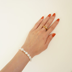 再販】ローズゴールド の スライド ブレスレット 幸運のクローバー