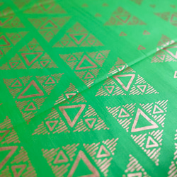 アフリカ生地  WOODIN グリーン プレーン コットン 1枚目の画像