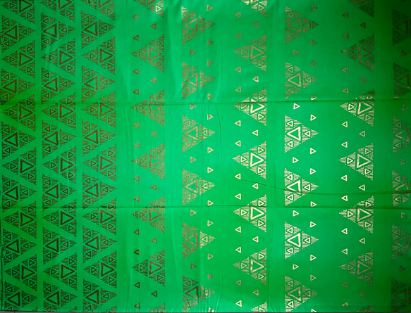 アフリカ生地  WOODIN グリーン プレーン コットン 3枚目の画像
